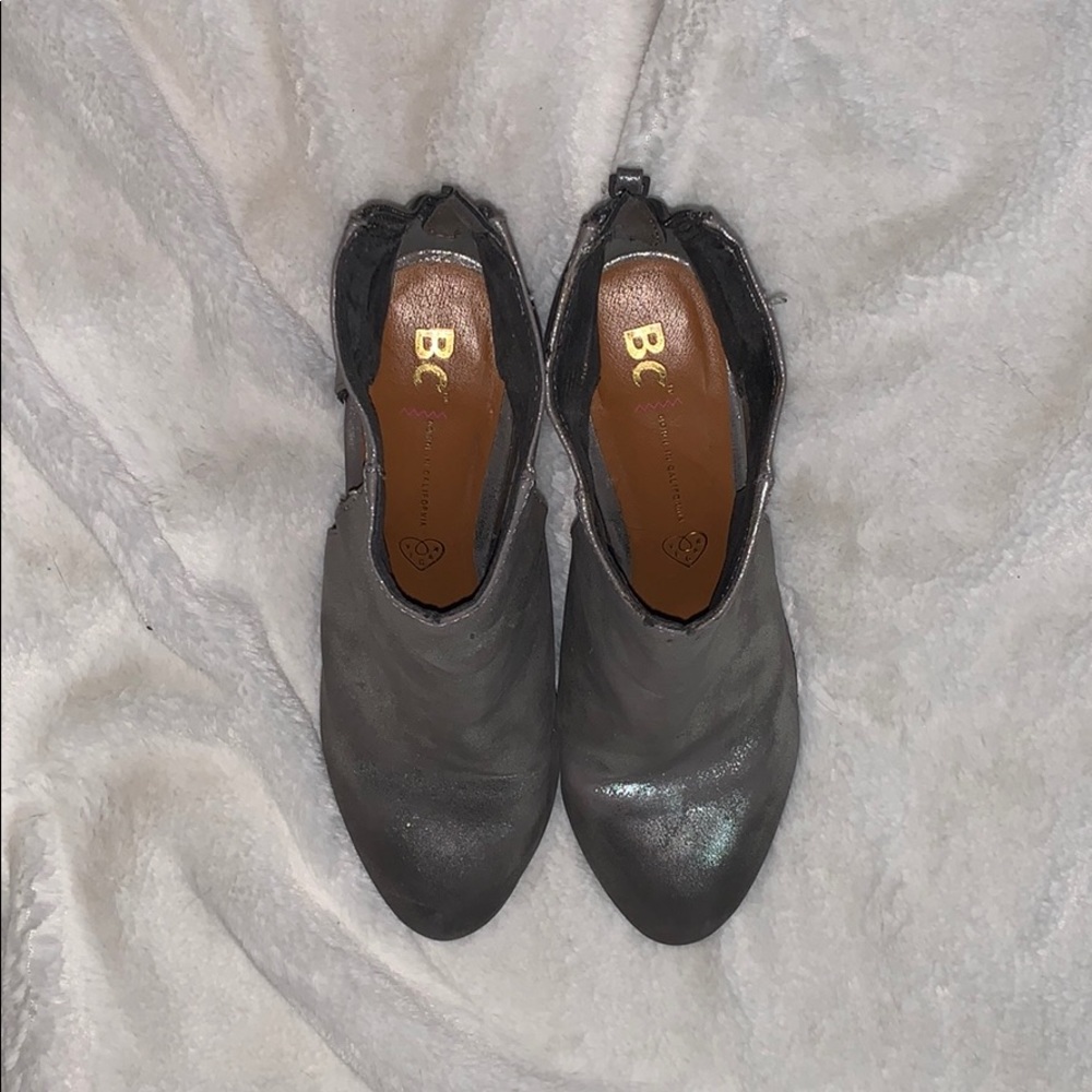 Silver Open Panel Heeled Booties - image 3